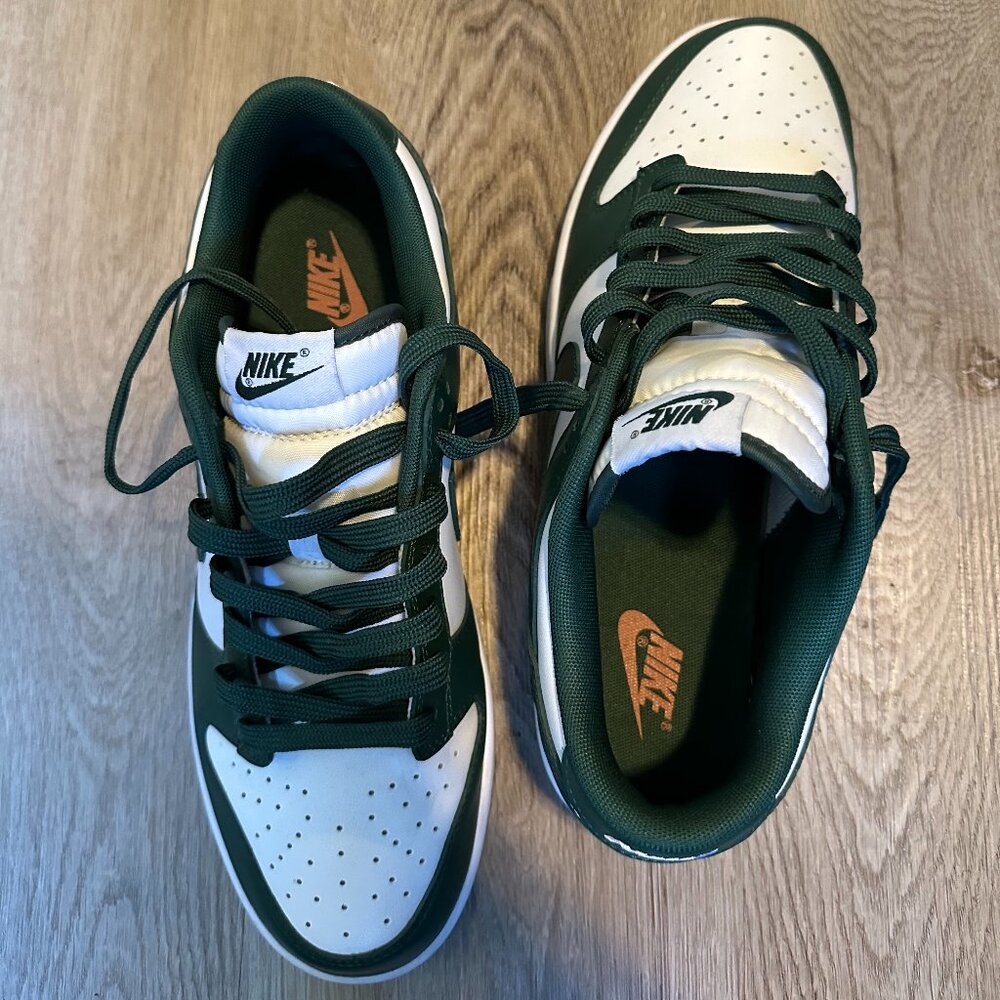 Nike Dunk Low Shoes Michigan State Varsity Green White Men Sz 11